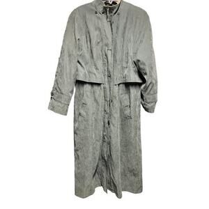 JOHN WEITZ VTG Moss Green long duster water resistant removable liner coat sz 12